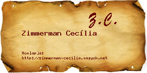 Zimmerman Cecília névjegykártya